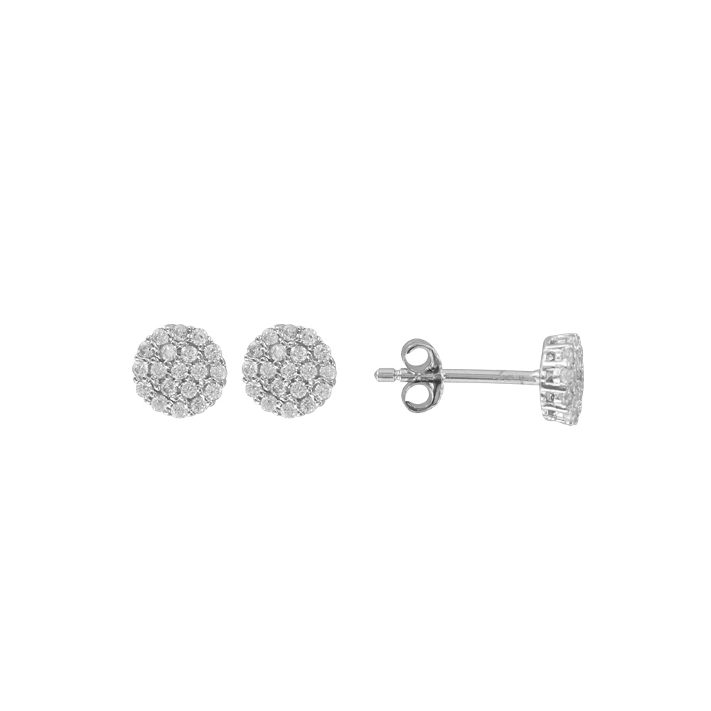 Boucles d'oreilles argent rhodié 925/1000e et Oxyde de Zirconium