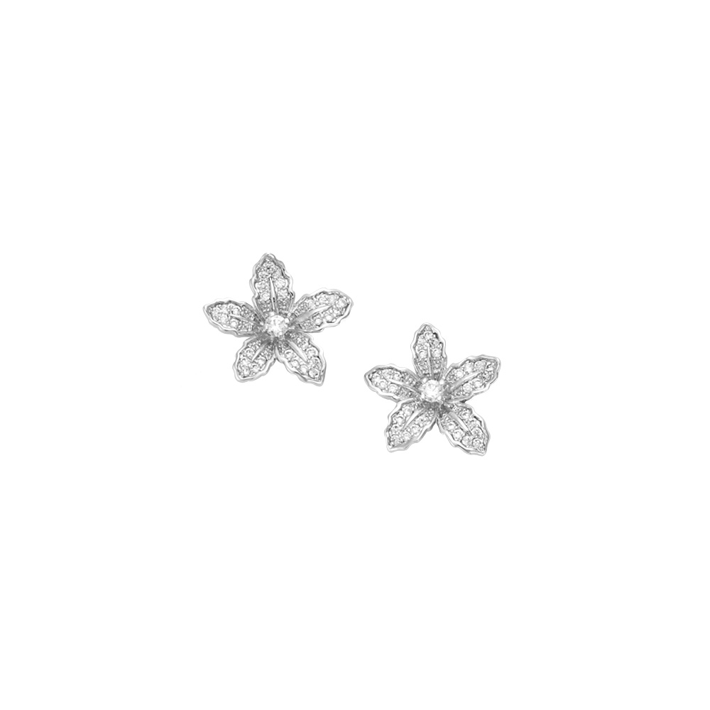 Boucles d'oreilles argent rhodié 925/1000e et Oxyde de Zirconium