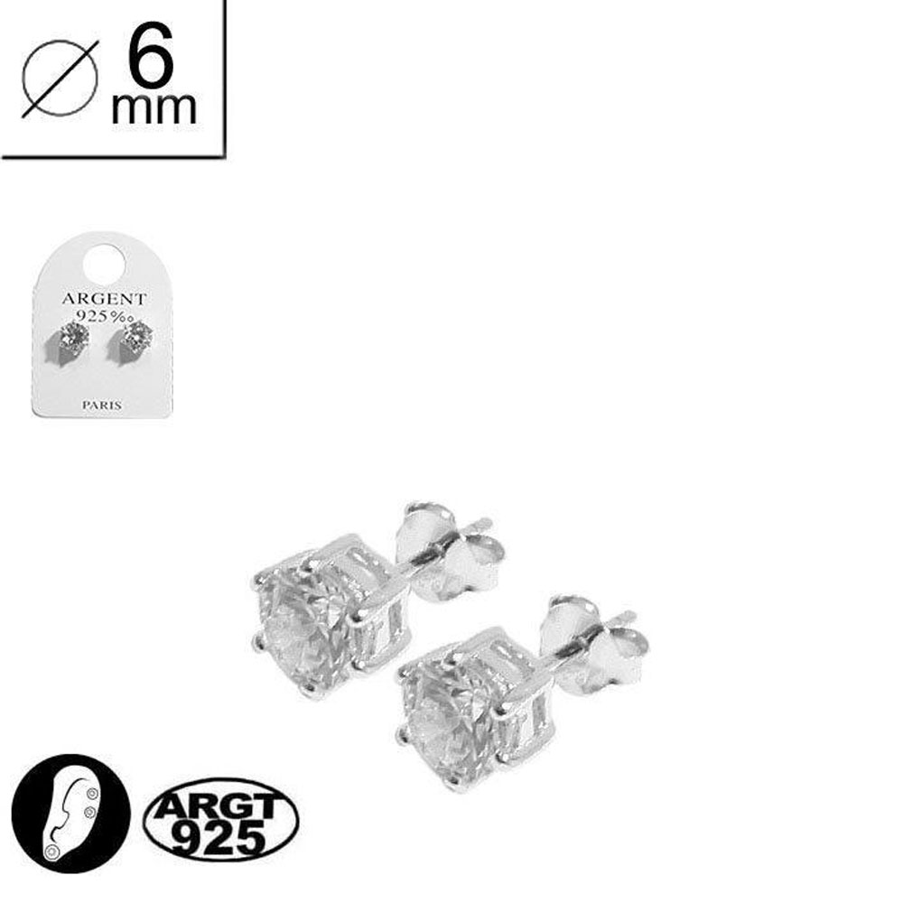 Boucles d'oreilles argent 925/1000e et Zirconium