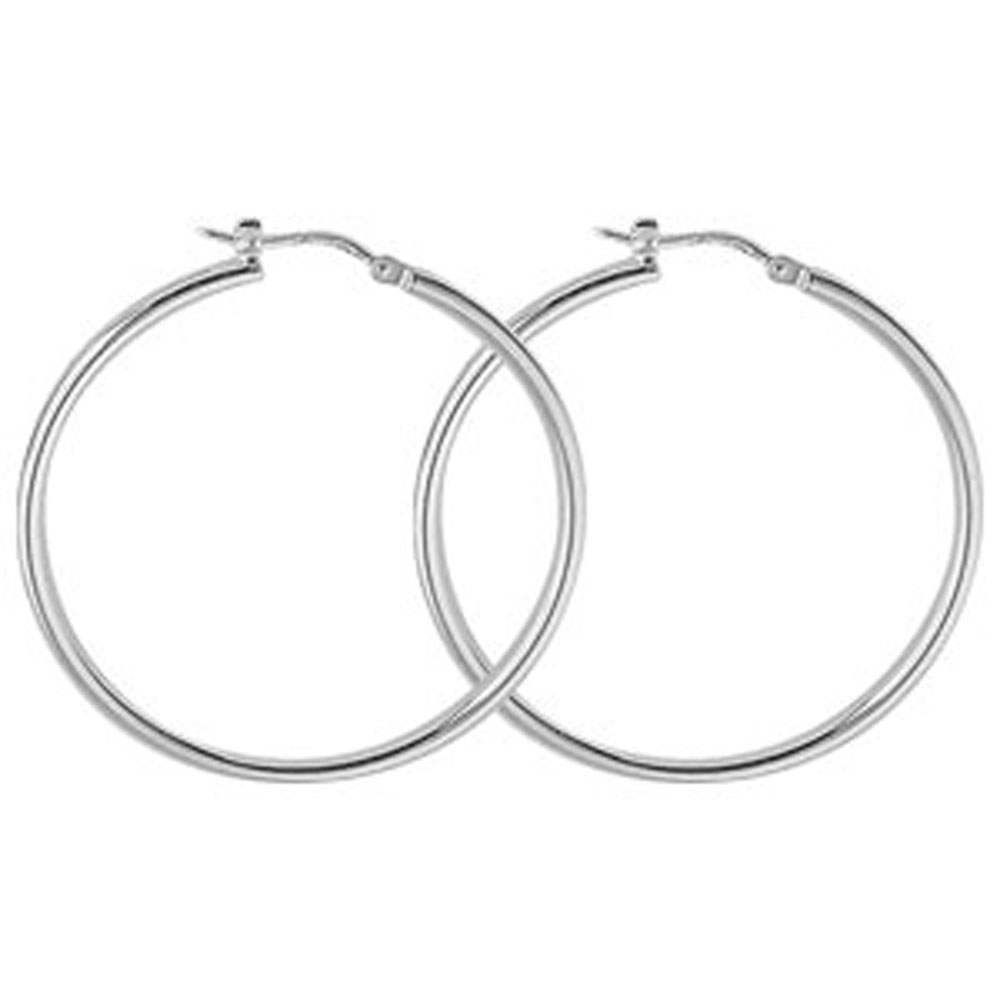 Boucles d'oreilles créoles argent 925/1000e (40 mm)