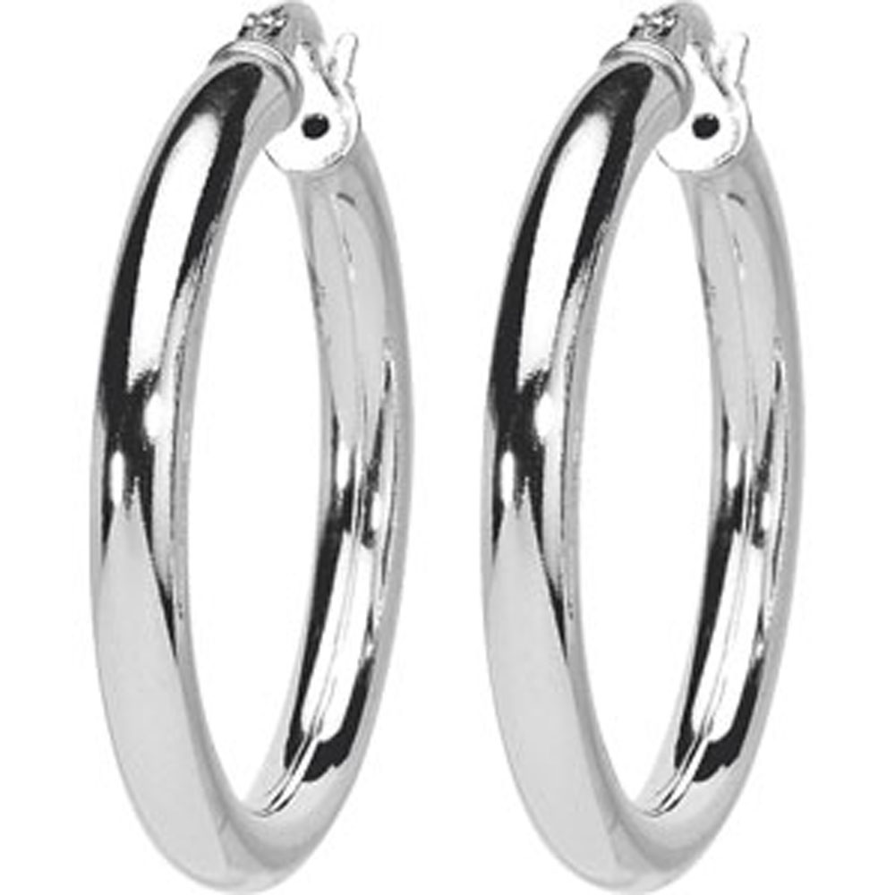 Boucles d'oreilles créoles argent 925/1000e (25 mm)