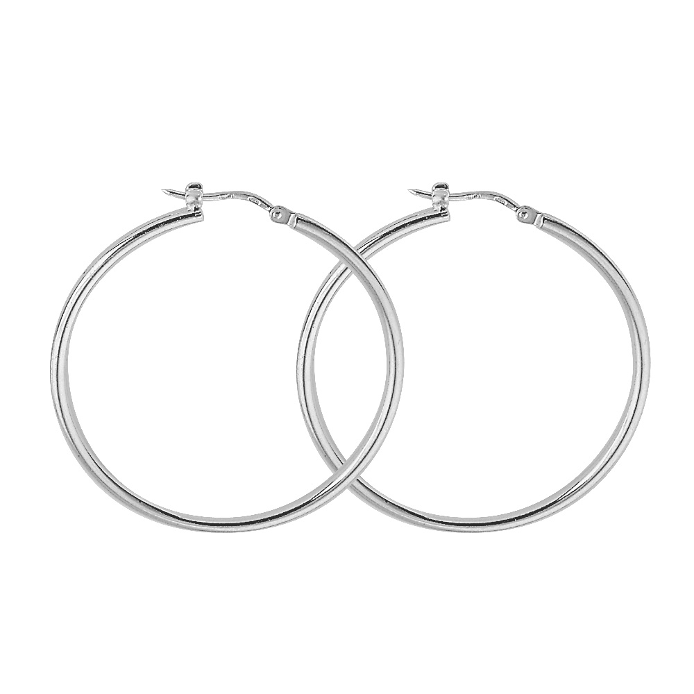 Boucles d'oreilles créole argent 925/1000e (50 mm)