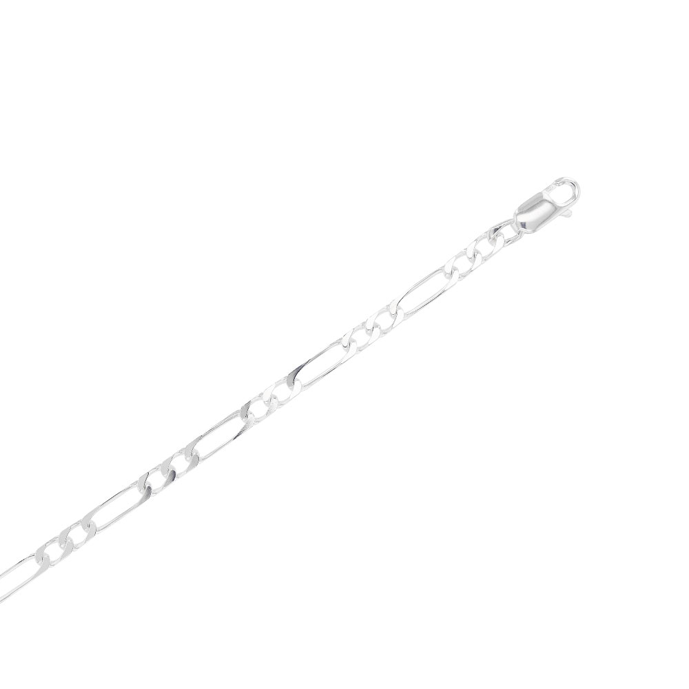 Chaîne de cou maille figaro double argent 925/1000 (55 cm)
