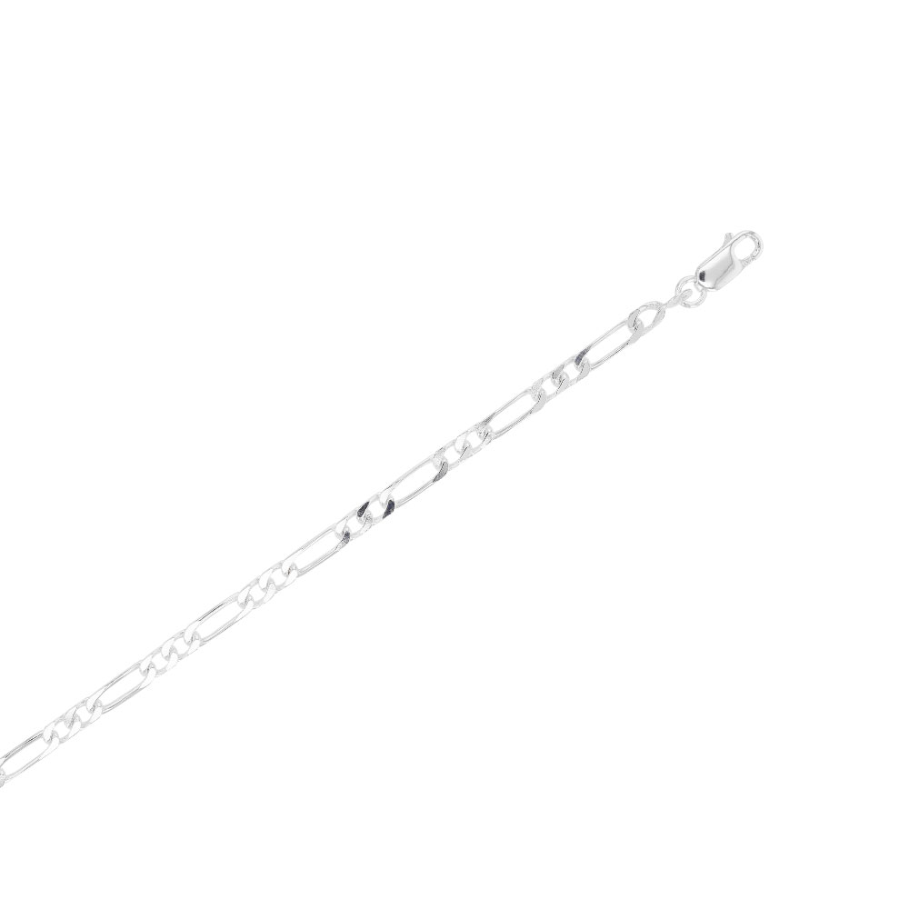 Chaîne de cou maille figaro double argent 925/1000 (55 cm)