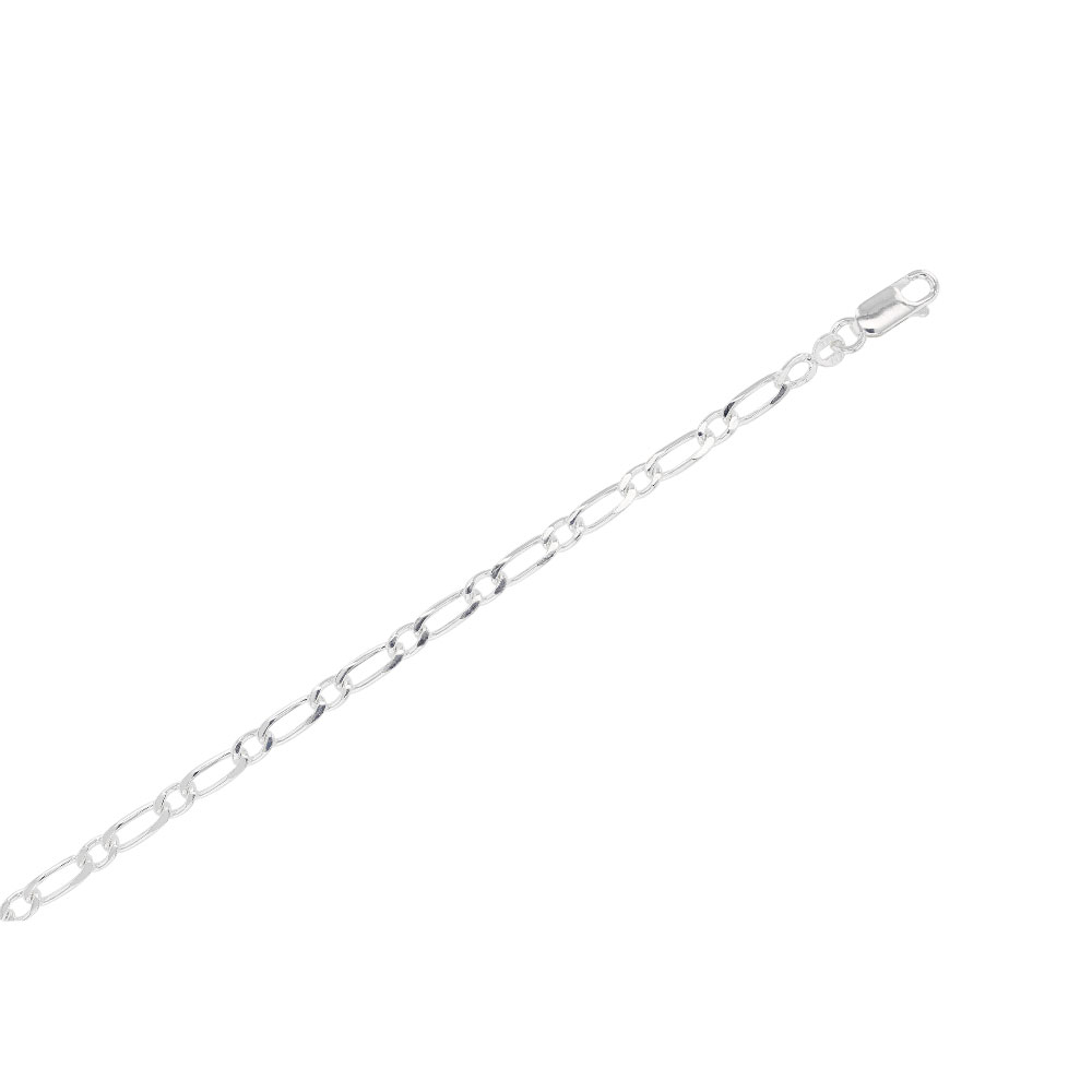 Chaîne de cou maille figaro simple argent 925/1000 (45 cm)