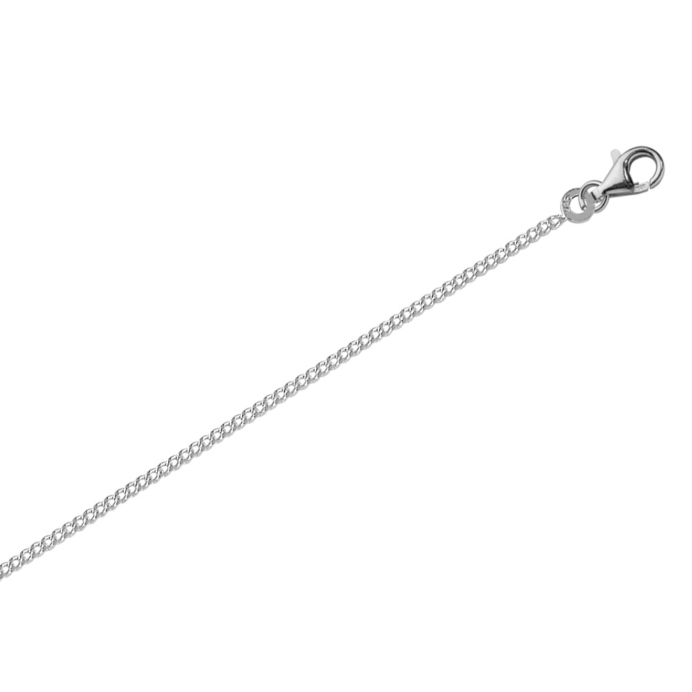 Chaîne de cou maille gourmette - Argent 925/1000 rhodié - 60cm - (ø fil 0,60mm)