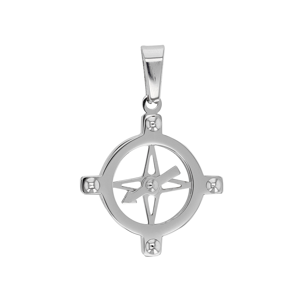 Pendentif acier boussole (316120)