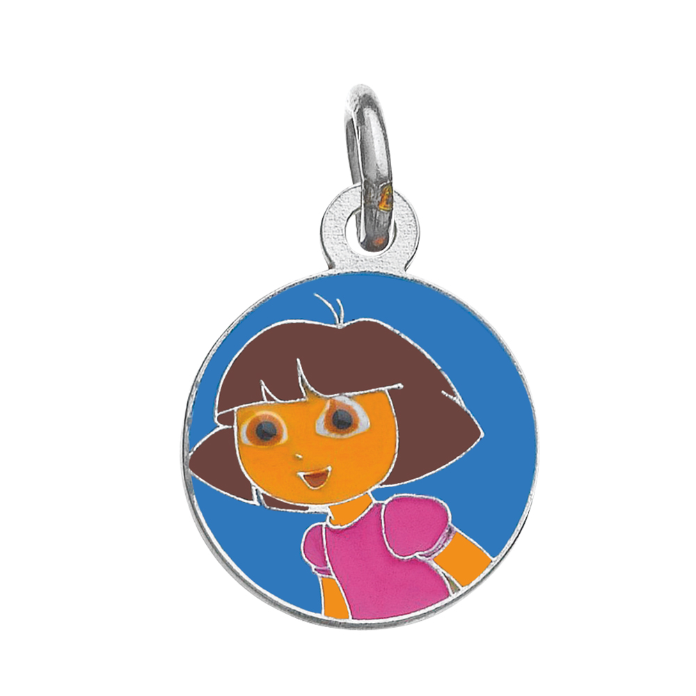 Pendentif 'Dora Artiste' en argent 925/1000e - Bleu - Enfant