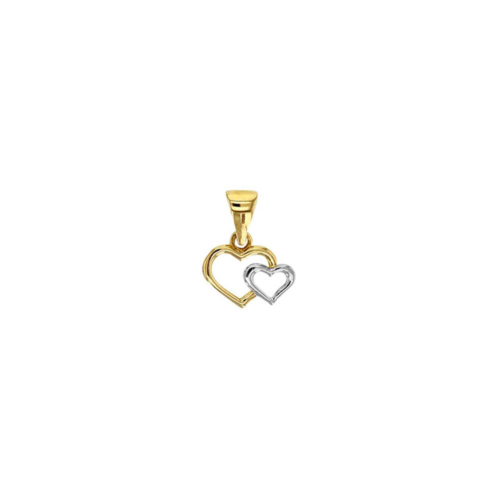 Pendentif coeurs Or jaune et Or blanc 375/1000 (396313)