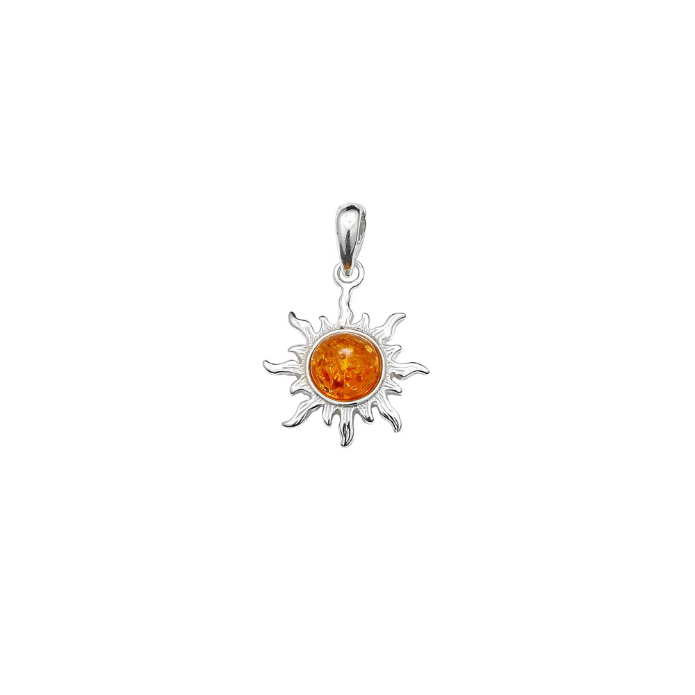 Pendentif argent 925/1000e ambre