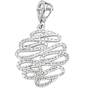 Pendentif or gris 750/1000e  et diamant (0,50 carat)