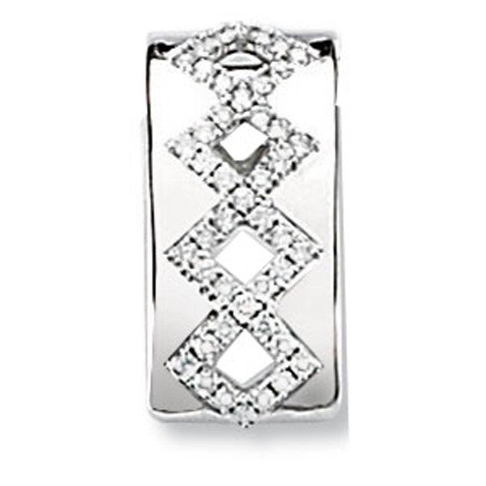 Pendentif or gris 750/1000e  et diamant (0,36 carat)