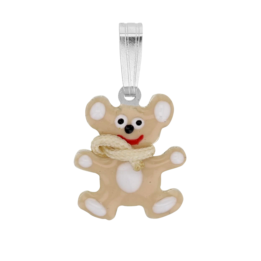 Pendentif argent rhodié nounours avec écharpe (31610446)