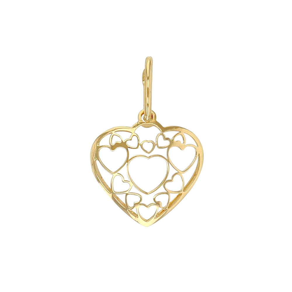 Pendentif coeur en Or 750/1000 style Art Deco petit modèle (306053)