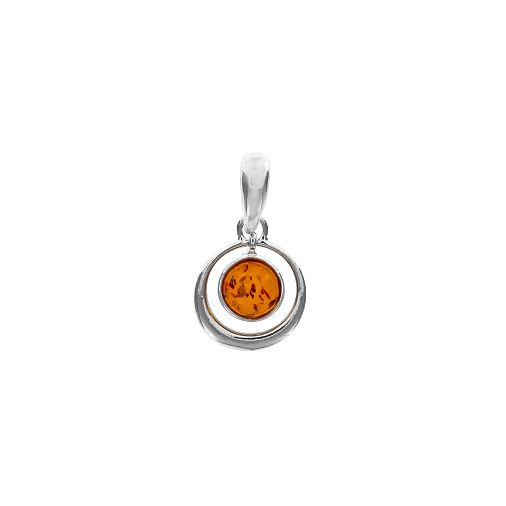 Pendentif argent 925/1000e ambre