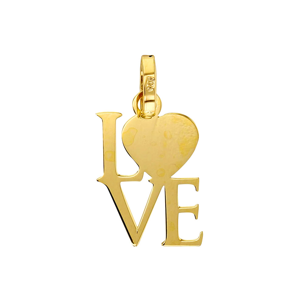 Pendentif Love avec coeur Or 375/1000e