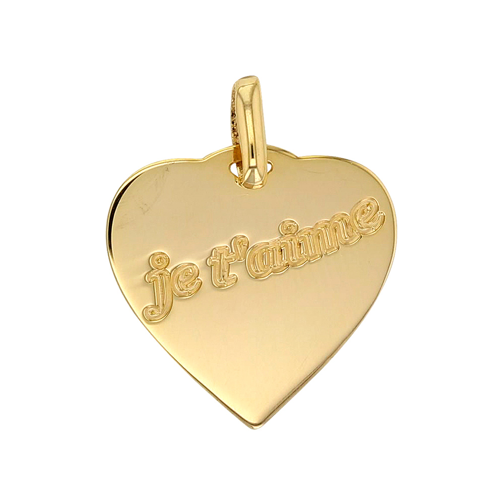 Pendentif coeur inscription 'Je t'aime' en Or 375/1000 (396118)