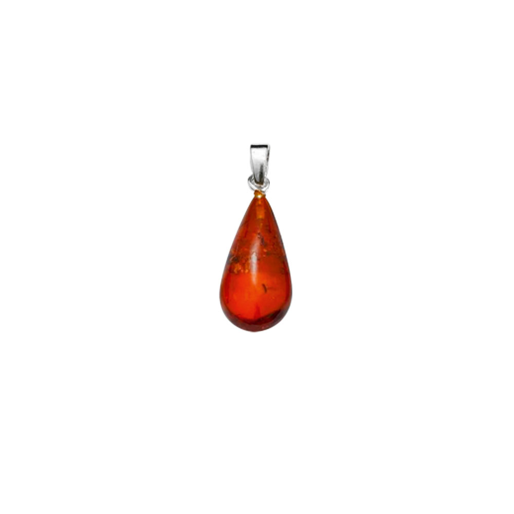 Pendentif argent 925/1000e ambre