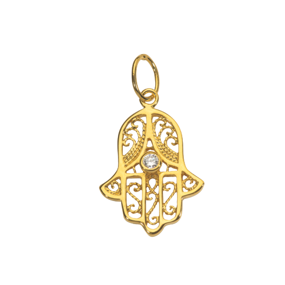 Pendentif plaqué or et oxyde de Zirconium