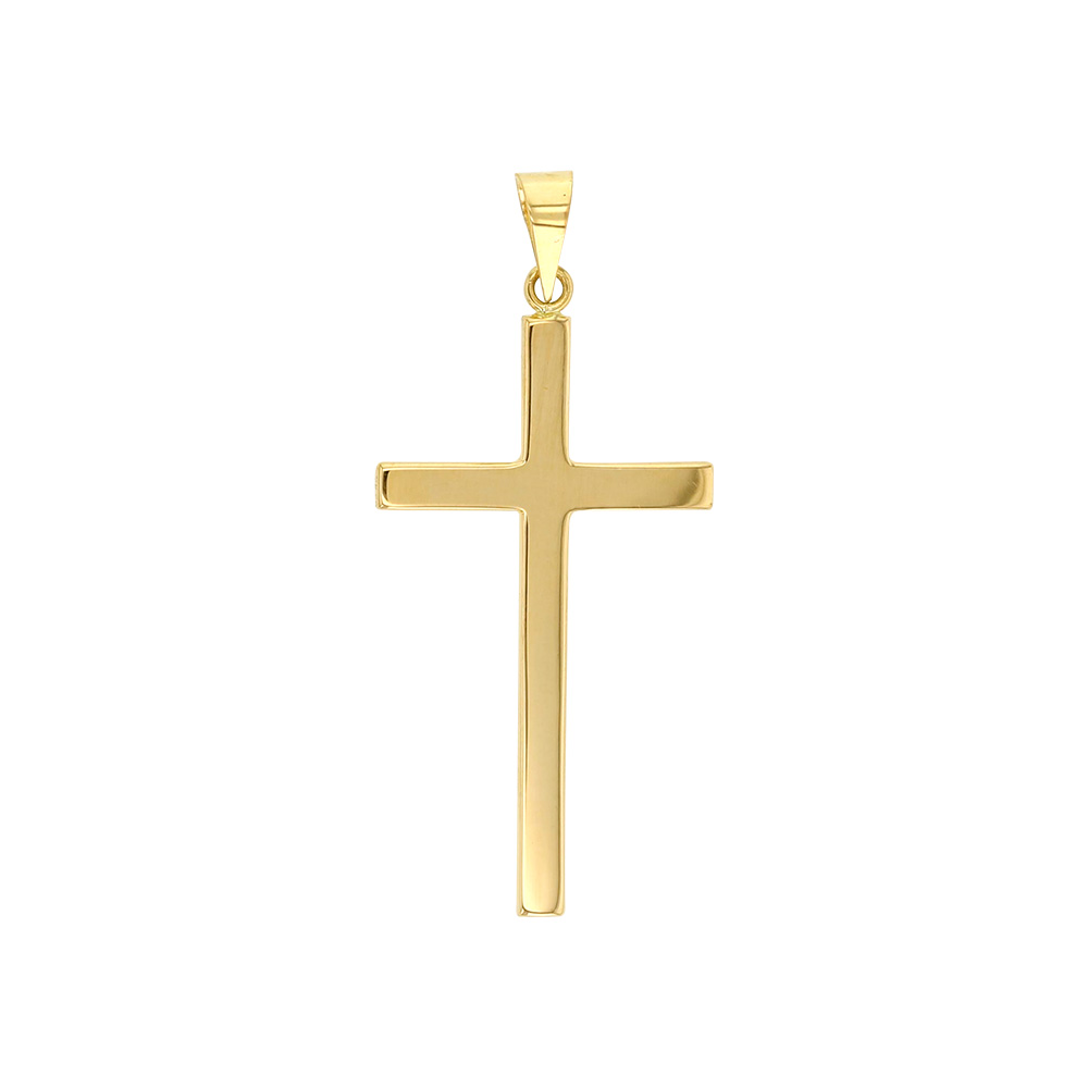 Pendentif croix unie en Or 750/1000 grand modèle (305012)