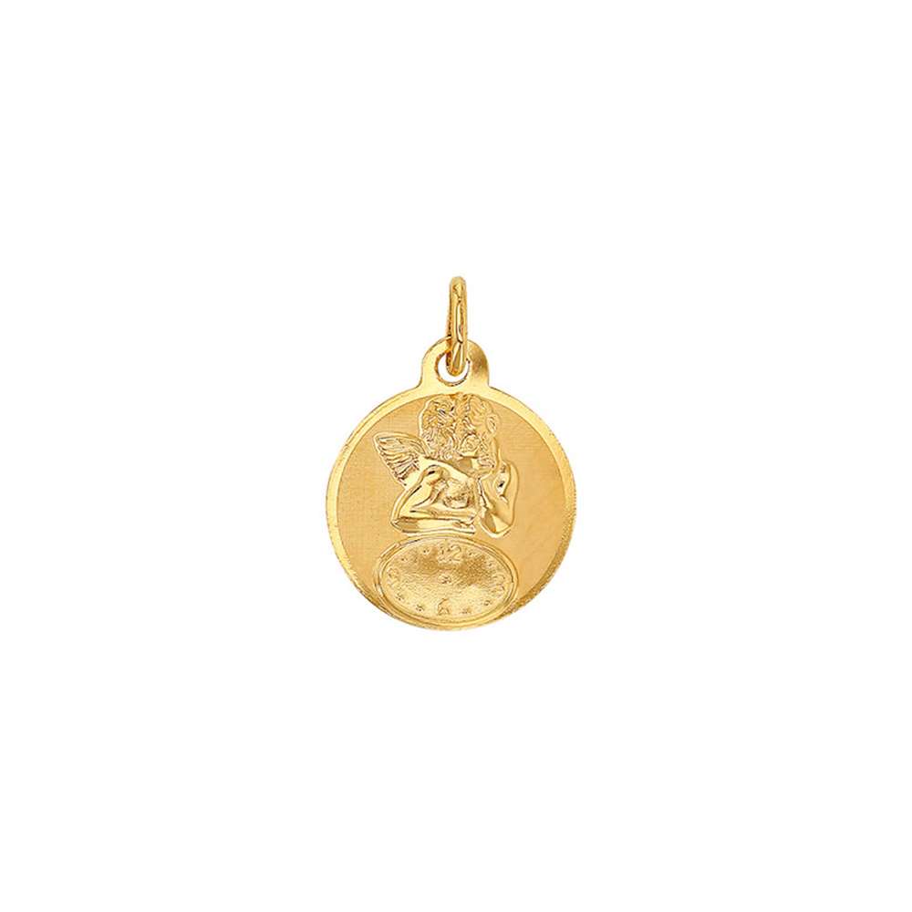 Médaille Ange avec une horloge en Or 750/1000 (305062)
