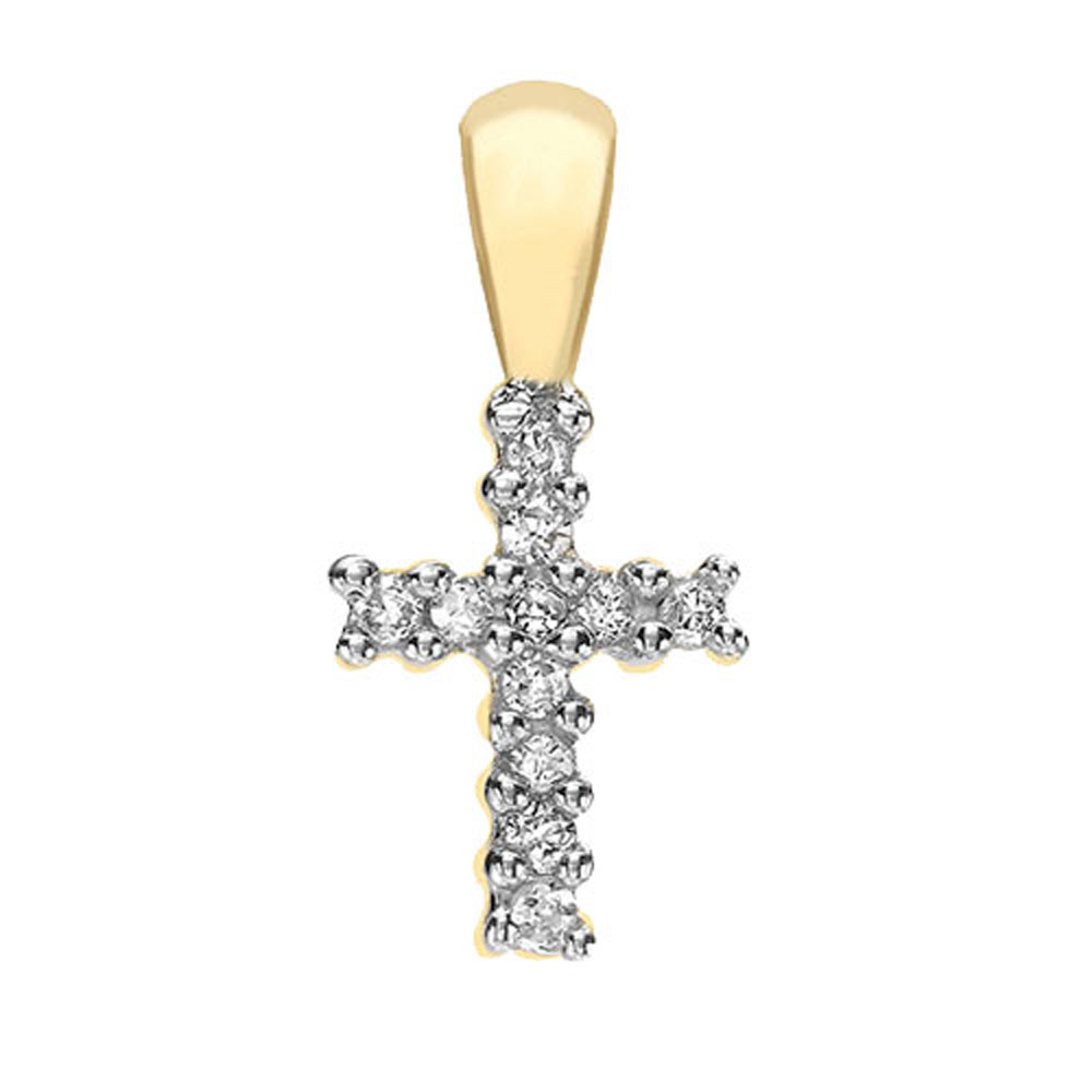 Pendentif or jaune 375/1000e, diamant (0,05 carats)