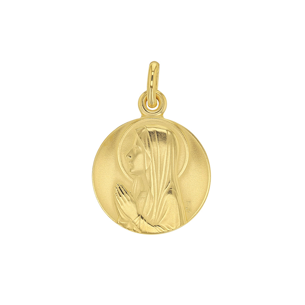 Médaille ronde Ave Maria en plaqué or (3260226)