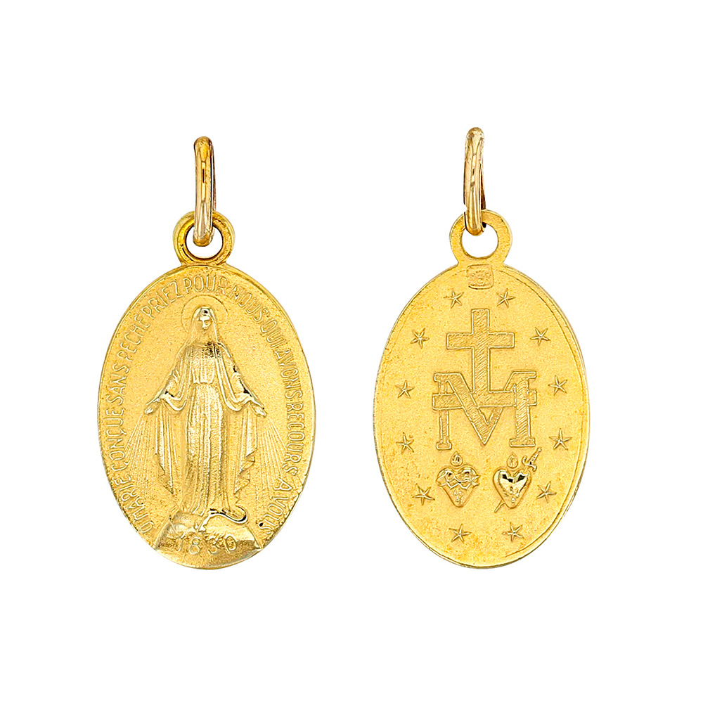 Médaille ovale Miraculeuse recto-verso en plaqué or (3260232)