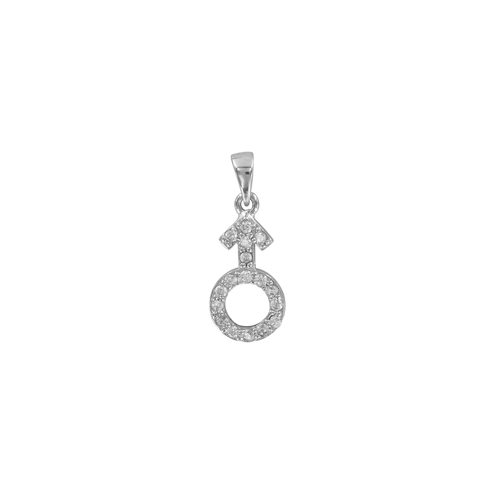 Pendentif symbole masculin en argent 925/1000e 