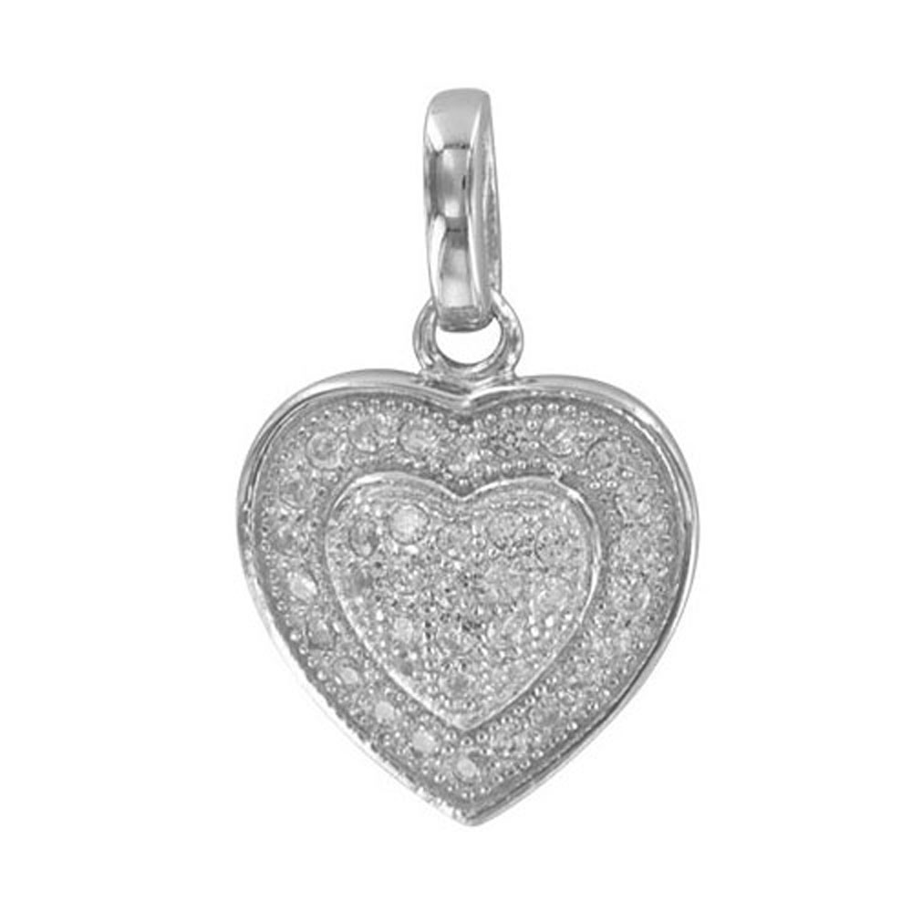 Pendentif argent 925/1000e rhodié et oxyde de Zirconium