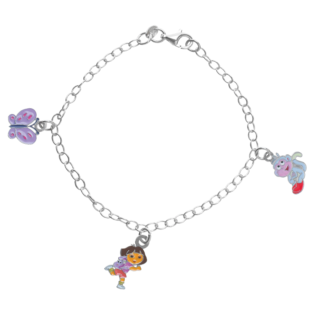 Bracelet souple 'Dora Exploratrice' en argent 925/1000e - Multicolore - Enfant