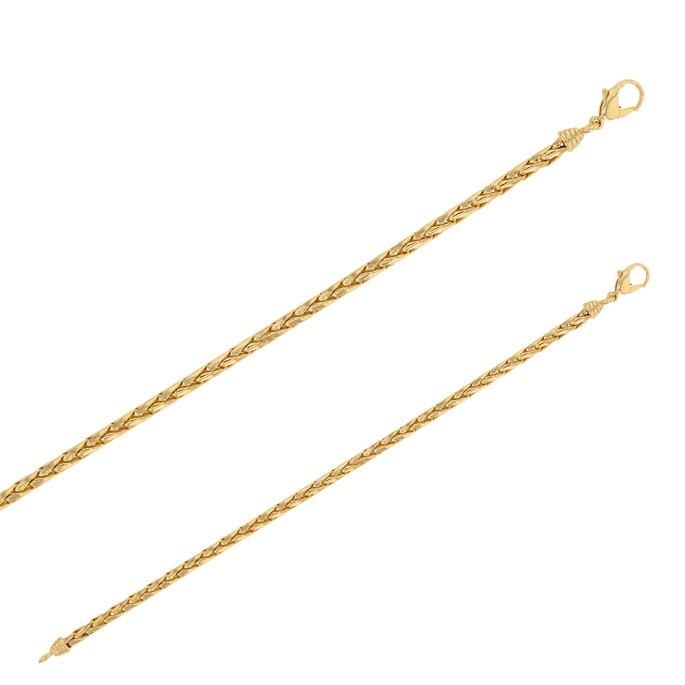Bracelet maille palmier plaqué or (19 cm)