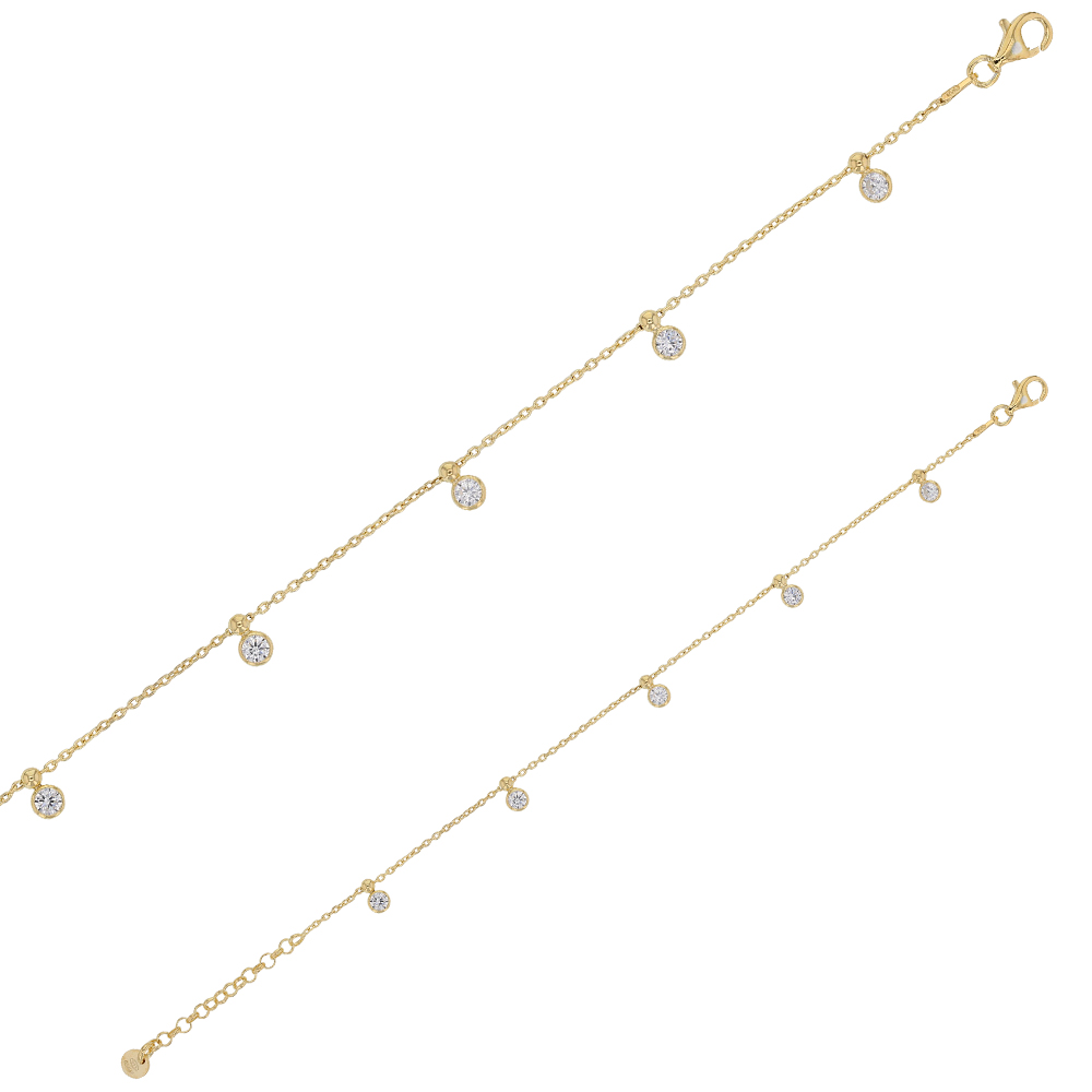 Bracelet d'oxydes de zirconium en argent 925/1000 doré (31812648D)