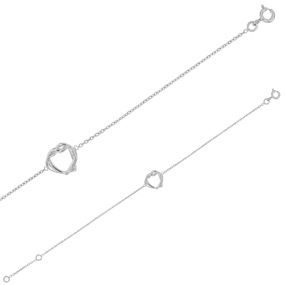 Bracelet coeurs e mmêlés en argent rhodié (31812691)
