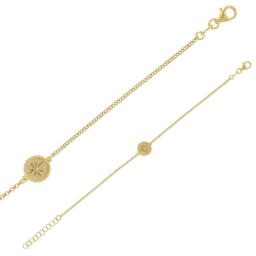 Bracelet BOHEMIAN MELODY avec médaille ornée d'une étoile en argent 925/100 doré (318128254D)