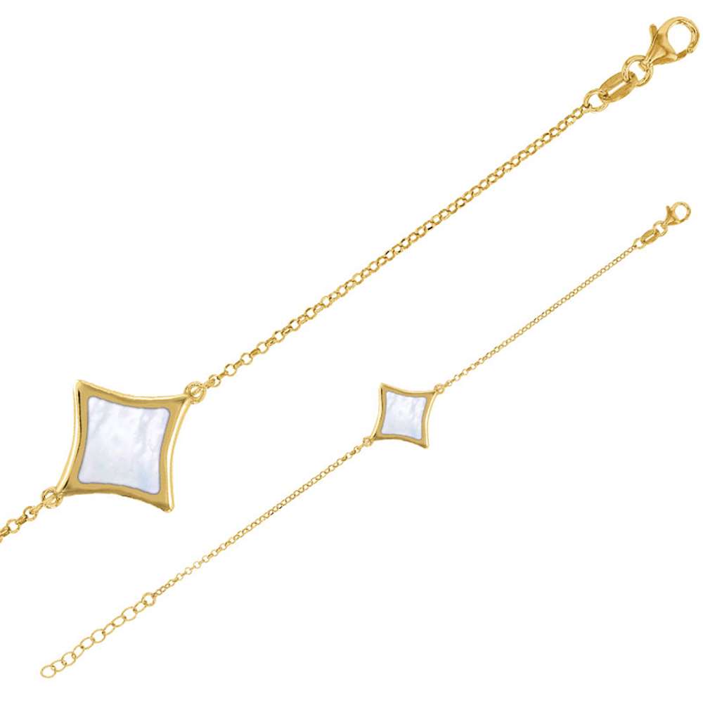 Bracelet MADRE PERLA argent 925/1000 doré forme losange en nacre (31812779D)