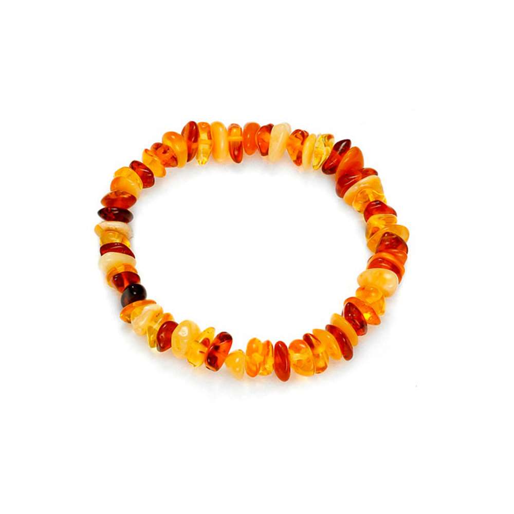 Bracelet élastique tout Ambre multi-couleurs avec fermoir ambrine à vis (31812805)