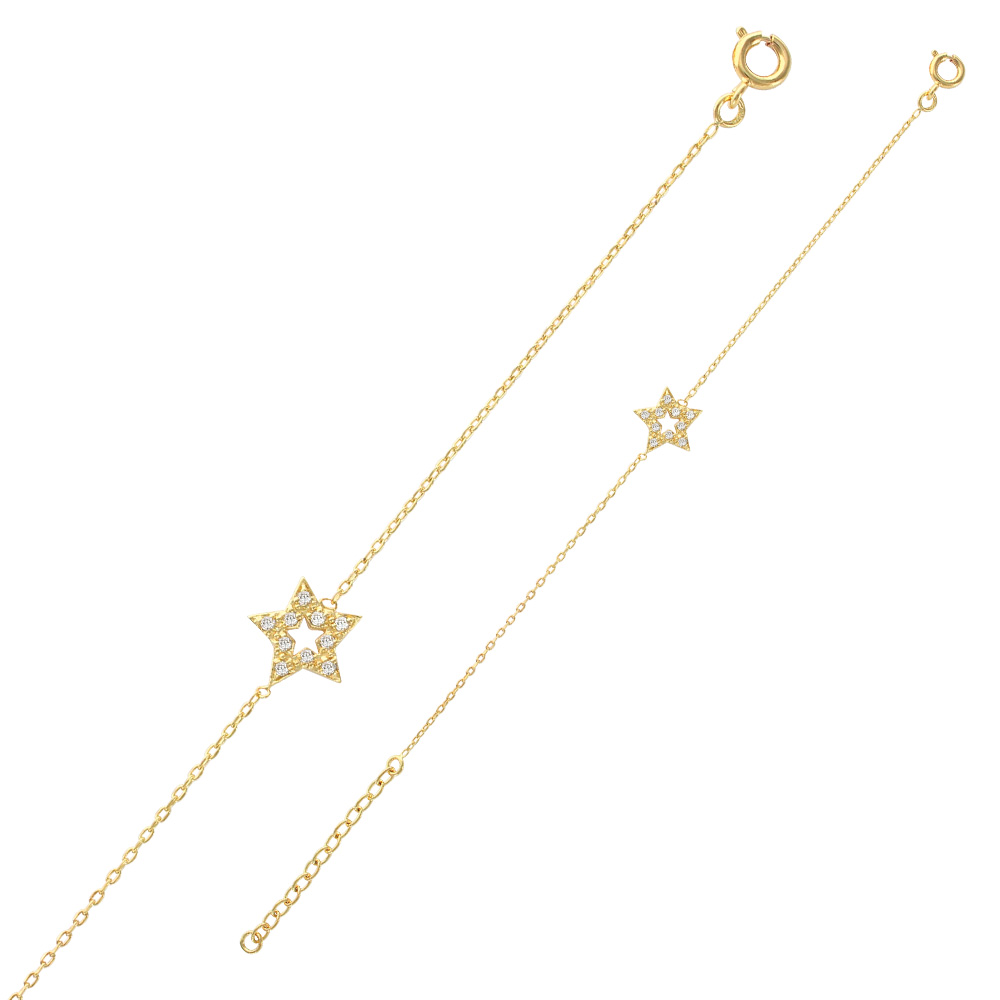 Bracelet Plaqué Or Etoile orné d'oxydes de zirconium (3286386)
