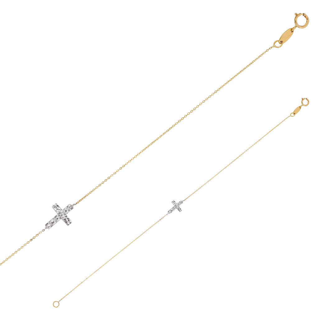 Bracelet croix en Or 375/1000e, 19 cm (398040)