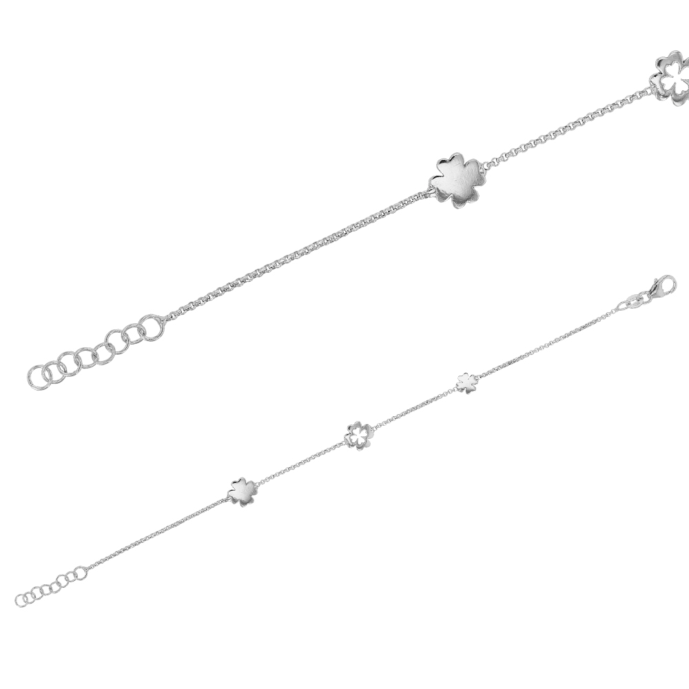 Bracelet orné de 3 trèfles en argent rhodié (31812628)