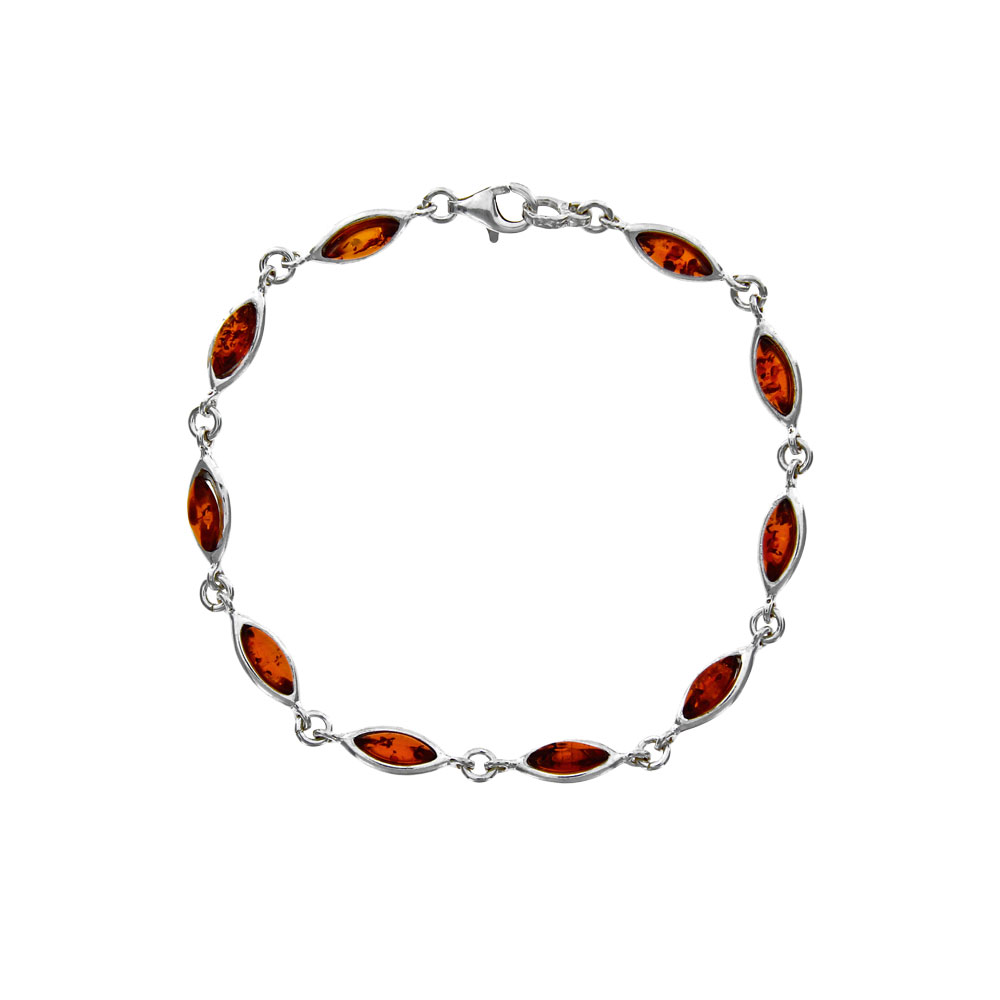 Bracelet argent 925/1000e ambre