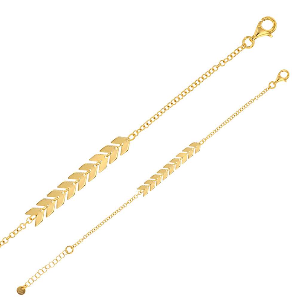 Bracelet INDIA argent 925/1000 doré motifs chevrons (318128239D)