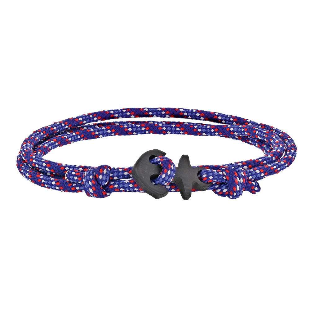 Bracelet marin nylon avec ancre marine en carbone (318218)