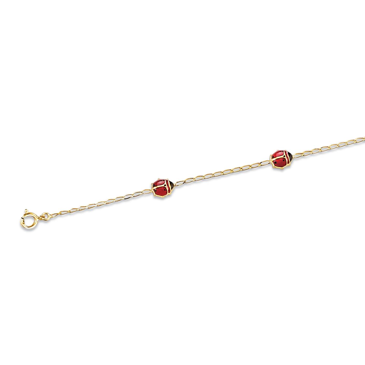 Bracelet or jaune émaillé  - Enfant - Rouge