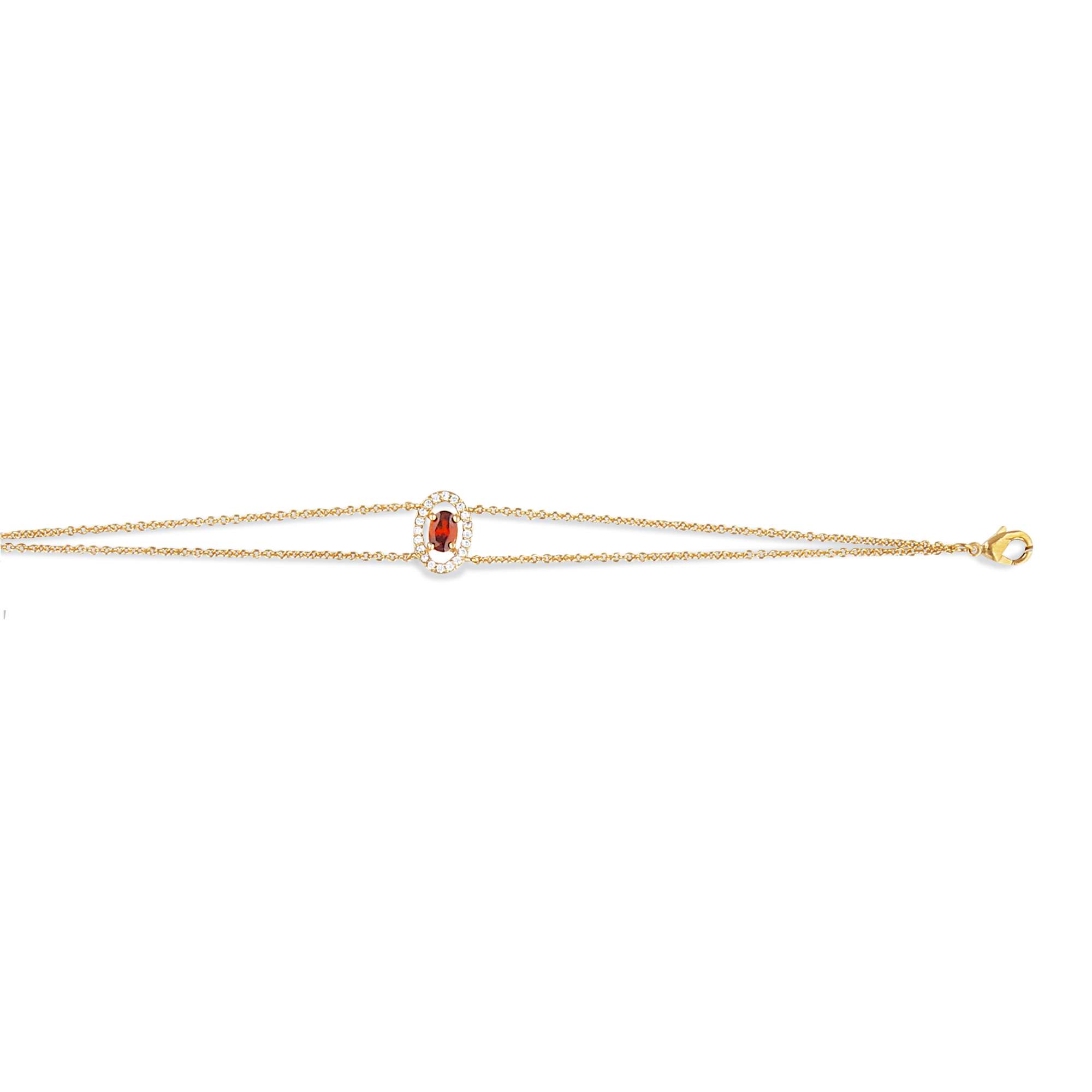 Bracelet plaqué or OZ rubis 14+2+2 cm) - (401097-16)
