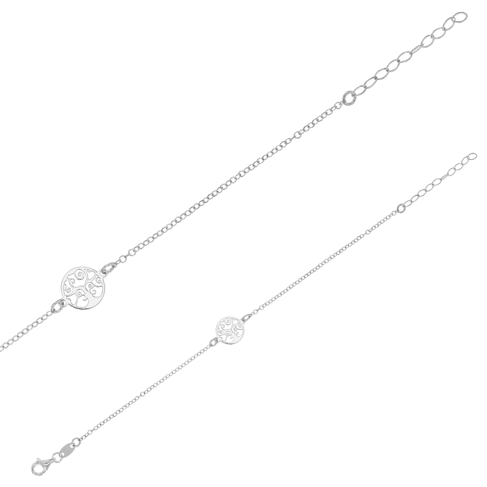 Bracelet en argent rhodié avec un arbre de vie (31812679)