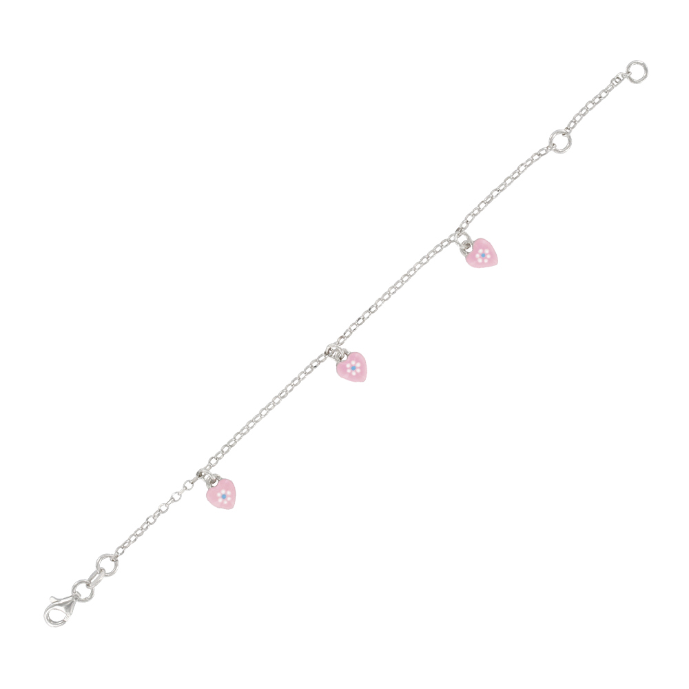 Bracelet argent 925/1000e - Rose - Enfant