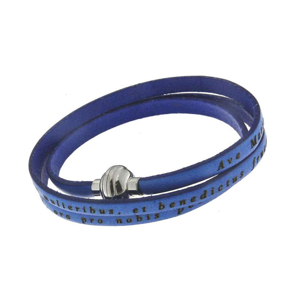 Bracelet cuir 'SPIRITUS' (60 cm) - Bleu