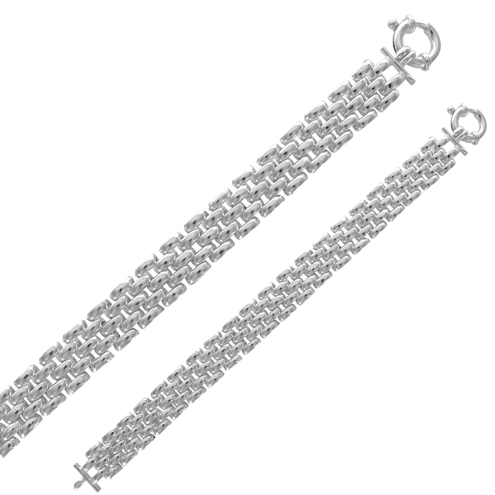 Bracelet 5 rangs en argents 925/1000 (20 cm)