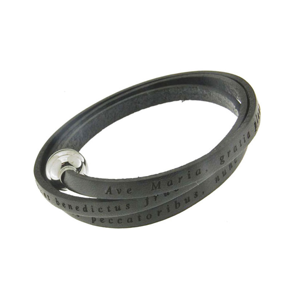 Bracelet cuir 'SPIRITUS' (57 cm) - Noir